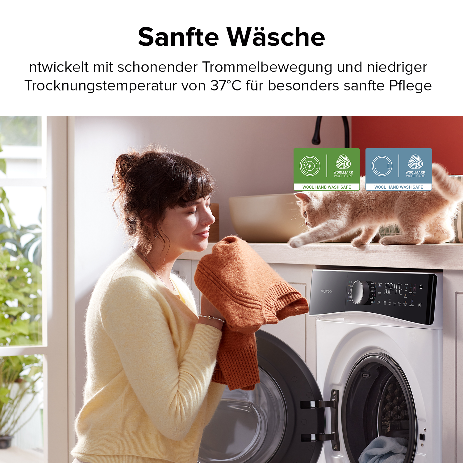 Roborock Zeo Lite Waschtrockner mit der Zeo-Cycle® Trocknungstechnologie