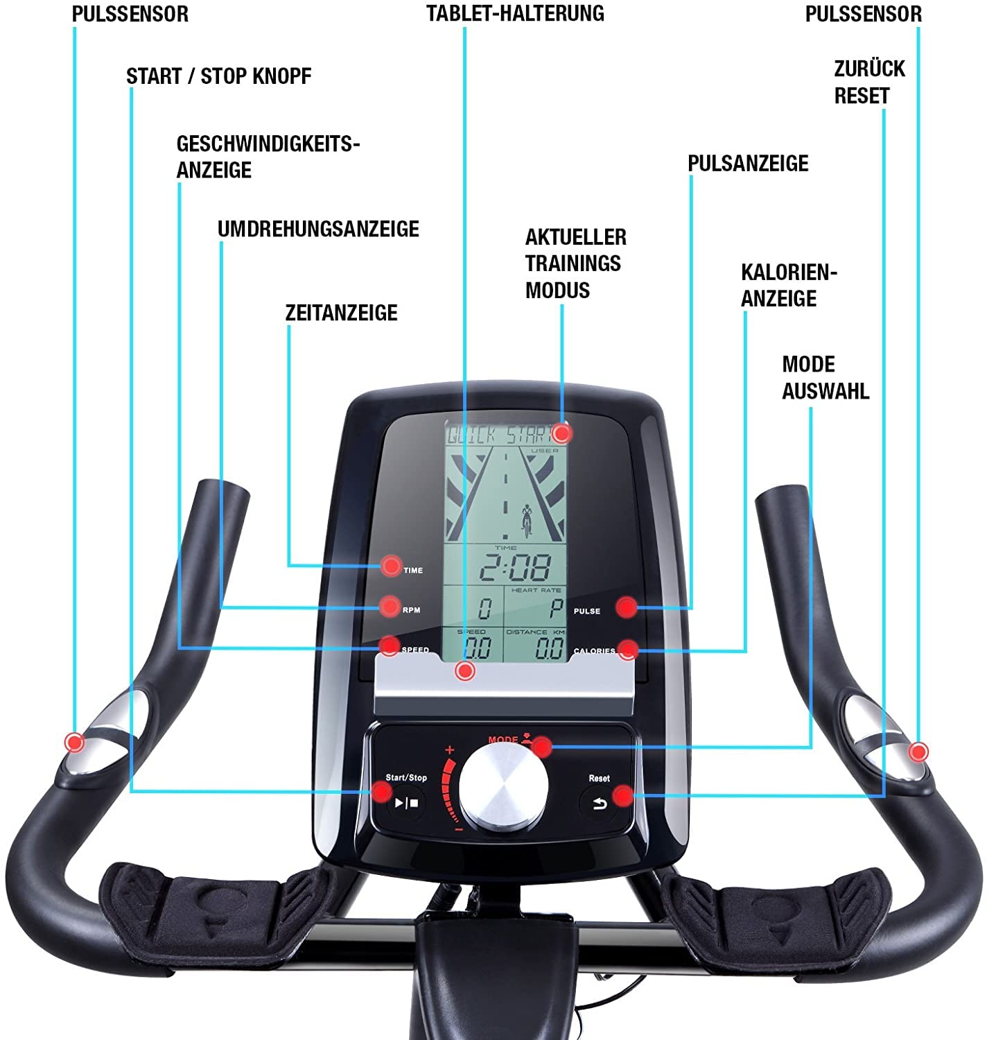 Sportstech Ergometer Heimtrainer mit 22KG Schwungrad & Multiplayer APP | Hometrainer Fahrrad für Zuhause | Trainingsgeräte für das Ausdauertraining | Fitness Exercise Bike SX200 (SX200 grau)