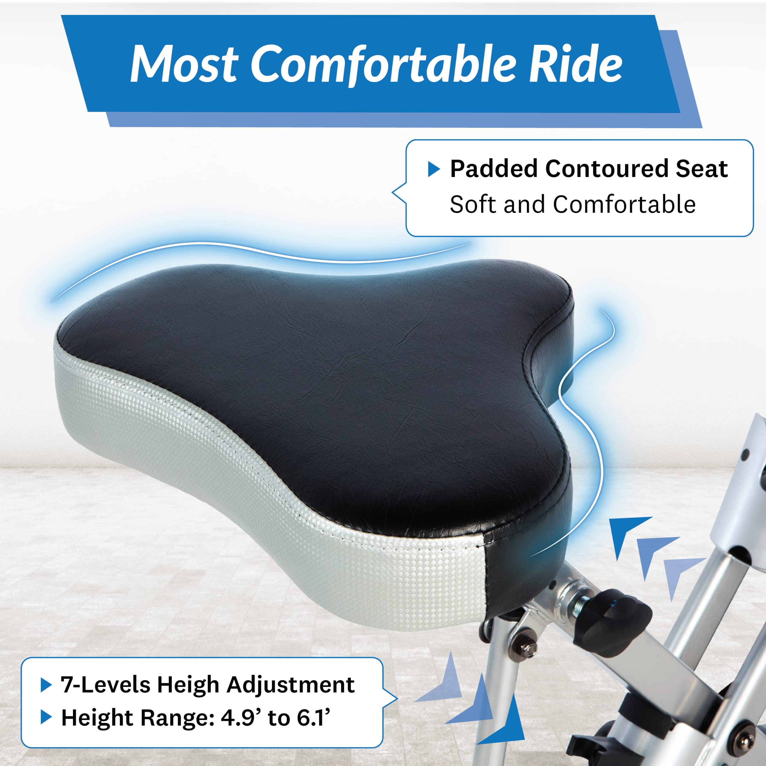 EXERPEUTIC Klappbarer Heimtrainer mit Magnetbremssystem & Handpulsmessung