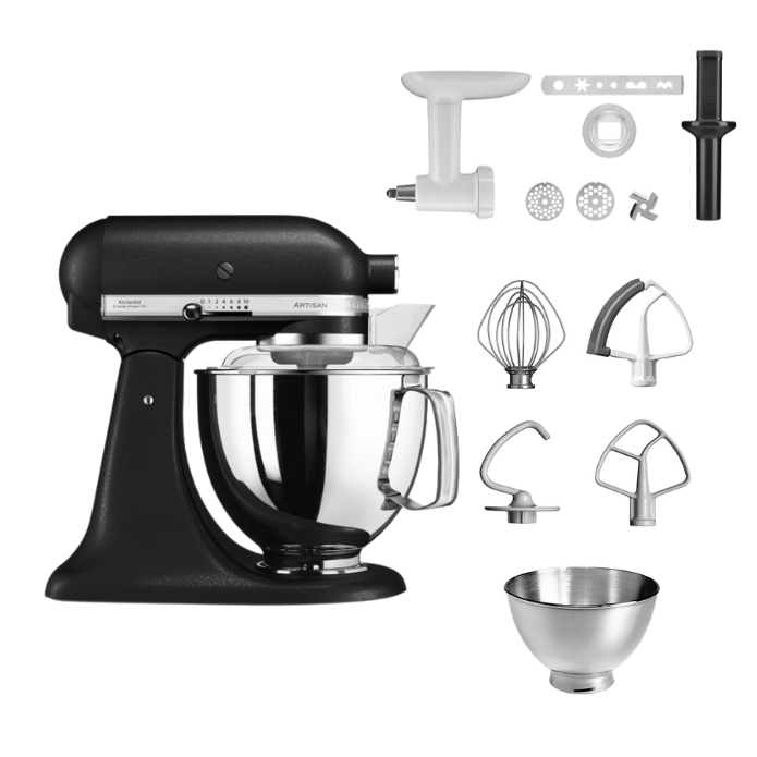 KitchenAid 4,8 L 5KSM175 Artisan Küchenmaschine Cookielover mit Fleischwolf+Spritzgebäckvorsatz