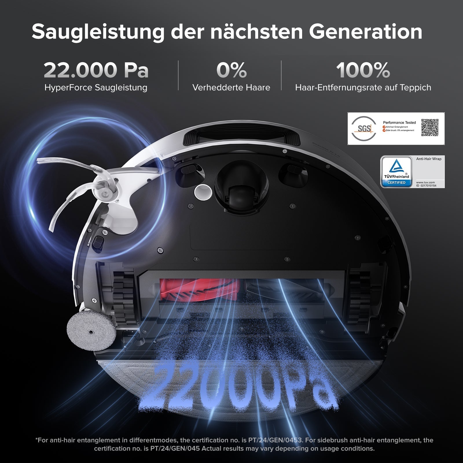 Roborock Saros 10 Saugroboter mit Dual Anti-Tangle System