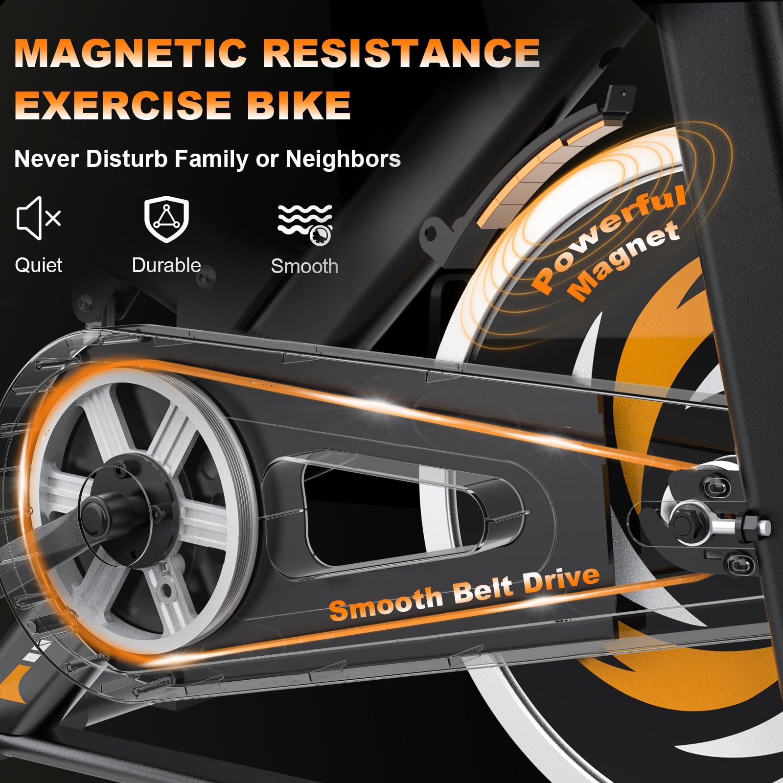 Decorcn Ergometer Heimtrainer Fahrrad - Magnetischer Widerstand Fitnessbike, Stille Stationäre Spinning Bike Indoor, LCD-Monitor, Pulsmesser iPad-Halterung, Hometrainer 150 kg Belastbar