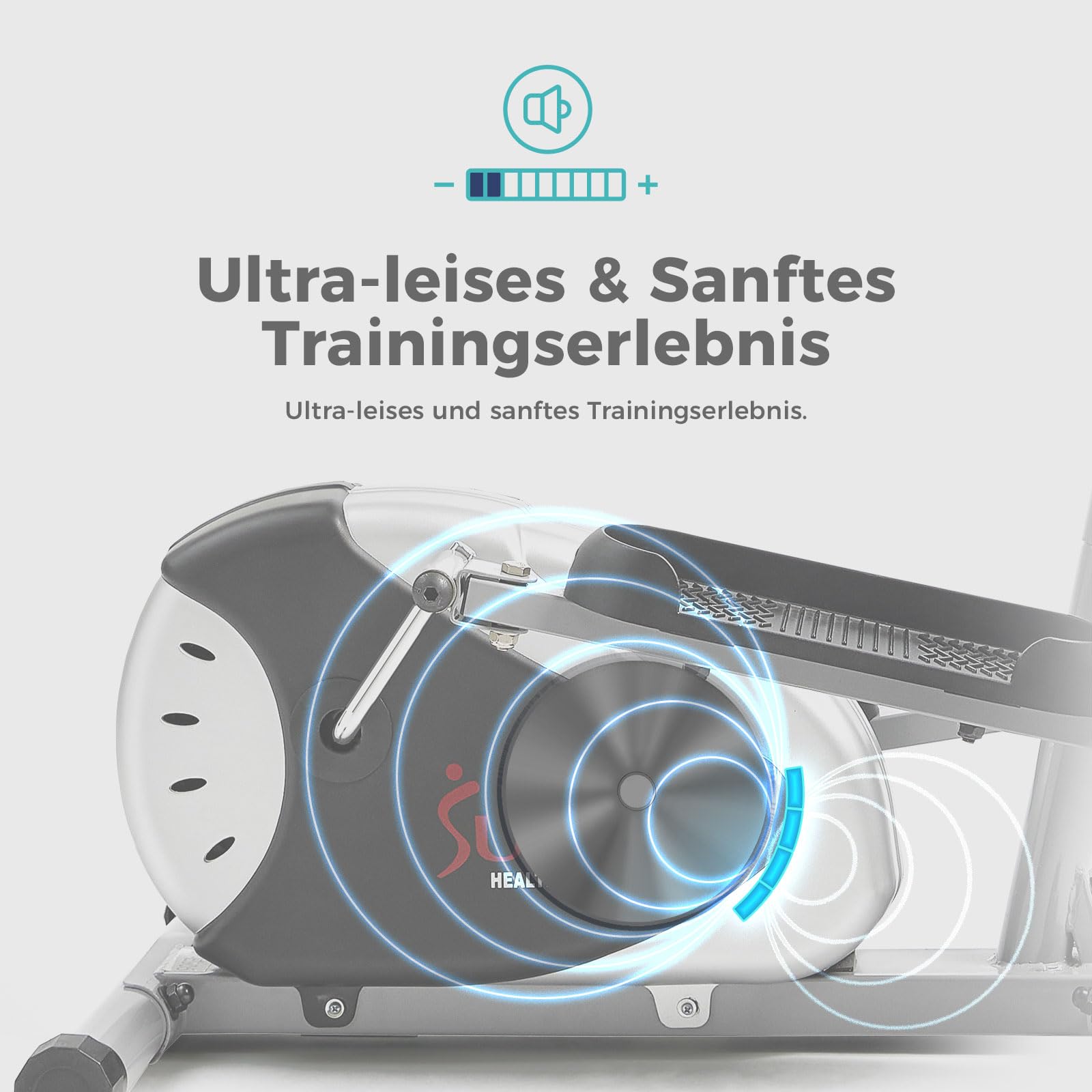 Sunny Health & Fitness Crosstrainer mit Magnetwiderstand mit LCD-Monitor, 100 kg max Gewicht, 8 Widerstandsstufe- SF-E905, Crosstrainer für zuhause, Ellipsentrainer, Ergometer