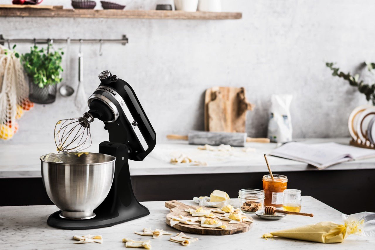 KitchenAid 4,3 L 5K45SS Classic Küchenmaschine Set 5 Fleischwolf+Spritzgebäck+Deckel+Schüssel+Spritz