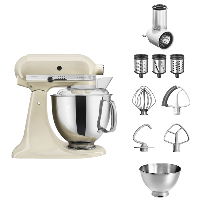 KitchenAid 4,8 L 5KSM175 Artisan Küchenmaschine Beginnerset mit Gemüseschneider