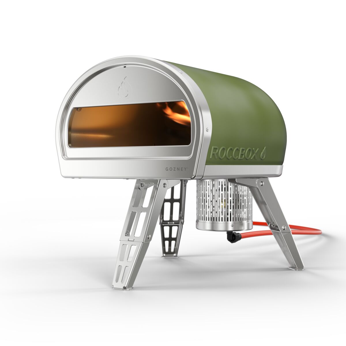Gozney Roccbox Pizzaofen mit Abdeckhaube, Frontablage und Roccbox Pizzawender