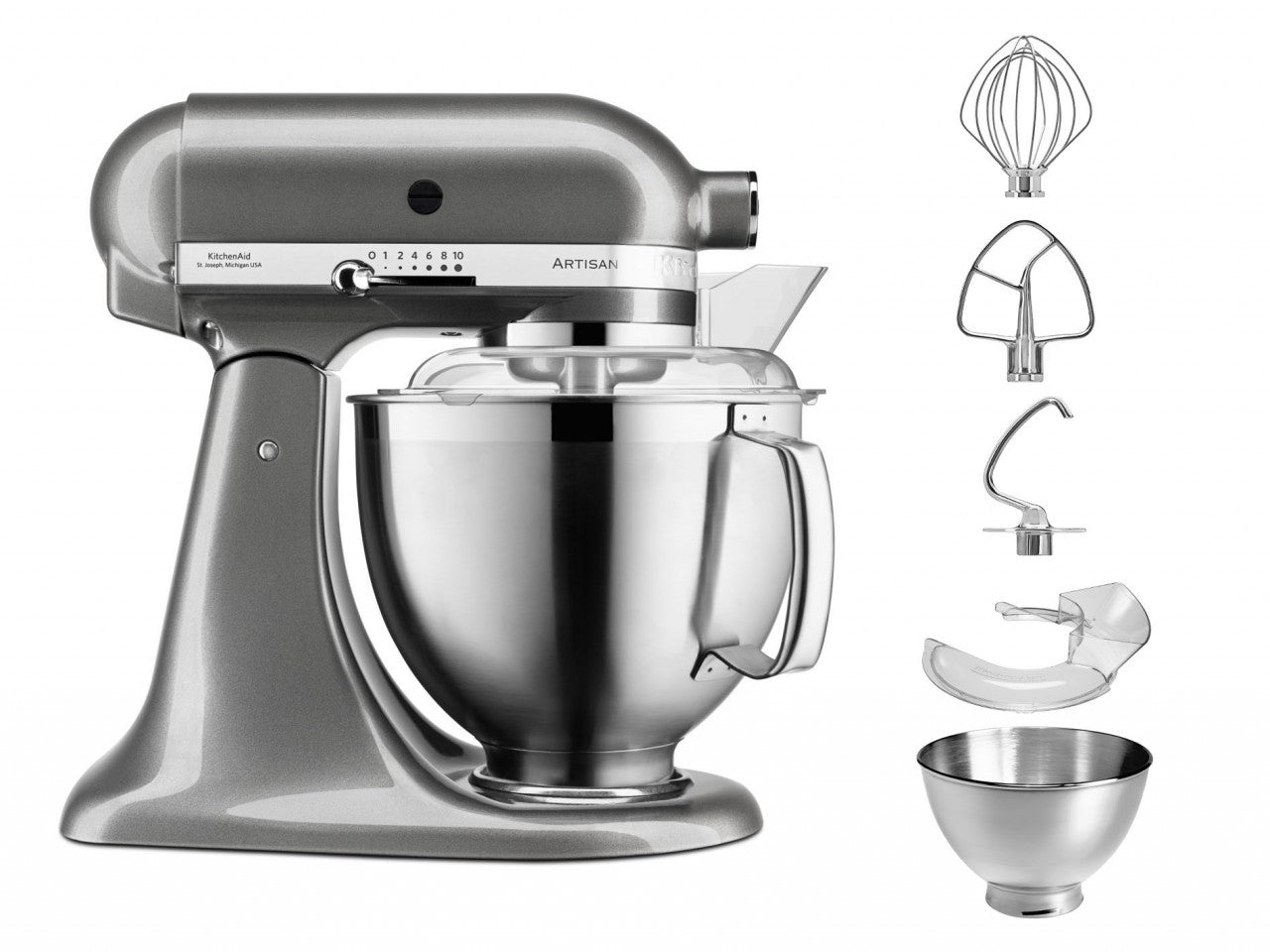 KitchenAid 4,8 L 5KSM185 Artisan Küchenmaschine Cookielover Artisan Fleischwolf+Spritzgebäck+Flexirührer
